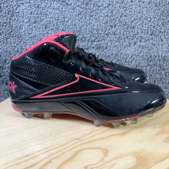 Reebok U-Form 4Speed Football Cleats Mens Size 7 Black Red High Top Lace Up - Picture 3 of 8